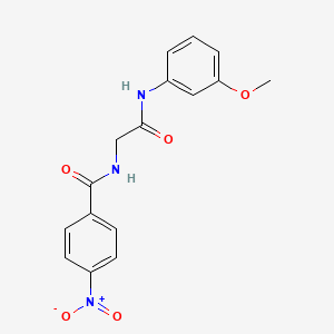 molecular formula C16H15N3O5 B3487442 N-{2-[(3-methoxyphenyl)amino]-2-oxoethyl}-4-nitrobenzamide 