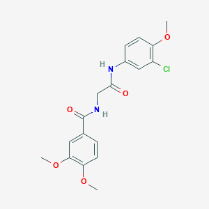 molecular formula C18H19ClN2O5 B3487469 N-{2-[(3-chloro-4-methoxyphenyl)amino]-2-oxoethyl}-3,4-dimethoxybenzamide 
