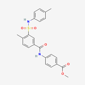 molecular formula C23H22N2O5S B3487590 methyl 4-[(4-methyl-3-{[(4-methylphenyl)amino]sulfonyl}benzoyl)amino]benzoate 