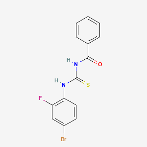 molecular formula C14H10BrFN2OS B3487645 N-[(4-bromo-2-fluorophenyl)carbamothioyl]benzamide 