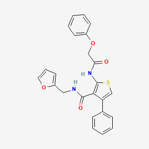 molecular formula C24H20N2O4S B3487742 N-[(FURAN-2-YL)METHYL]-2-(2-PHENOXYACETAMIDO)-4-PHENYLTHIOPHENE-3-CARBOXAMIDE 