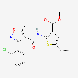 molecular formula C19H17ClN2O4S B3487778 methyl 2-({[3-(2-chlorophenyl)-5-methyl-4-isoxazolyl]carbonyl}amino)-5-ethyl-3-thiophenecarboxylate 