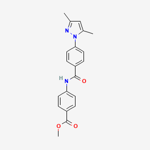molecular formula C20H19N3O3 B3488128 Methyl 4-[[4-(3,5-dimethylpyrazol-1-yl)benzoyl]amino]benzoate 