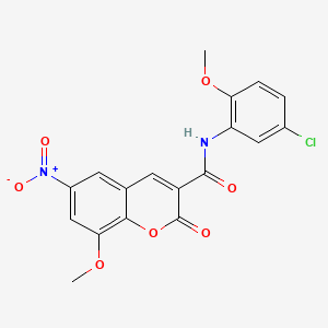 molecular formula C18H13ClN2O7 B3488136 N-(5-chloro-2-methoxyphenyl)-8-methoxy-6-nitro-2-oxo-2H-chromene-3-carboxamide 