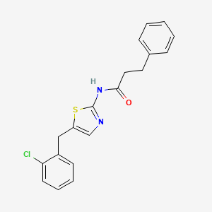 molecular formula C19H17ClN2OS B3488171 N-[5-(2-chlorobenzyl)-1,3-thiazol-2-yl]-3-phenylpropanamide 