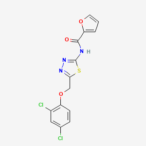 molecular formula C14H9Cl2N3O3S B3488427 N-[5-[(2,4-dichlorophenoxy)methyl]-1,3,4-thiadiazol-2-yl]furan-2-carboxamide 