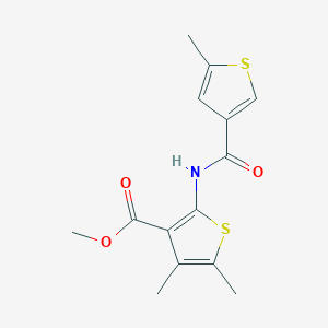 molecular formula C14H15NO3S2 B3488581 methyl 4,5-dimethyl-2-{[(5-methyl-3-thienyl)carbonyl]amino}-3-thiophenecarboxylate 