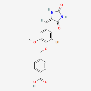 molecular formula C19H15BrN2O6 B3488597 4-({2-bromo-4-[(2,5-dioxo-4-imidazolidinylidene)methyl]-6-methoxyphenoxy}methyl)benzoic acid 