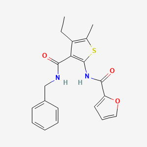 molecular formula C20H20N2O3S B3488600 N-{3-[(benzylamino)carbonyl]-4-ethyl-5-methyl-2-thienyl}-2-furamide 