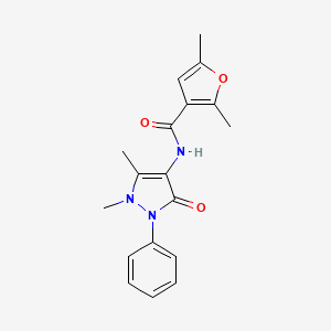molecular formula C18H19N3O3 B3488728 N-(1,5-dimethyl-3-oxo-2-phenyl-2,3-dihydro-1H-pyrazol-4-yl)-2,5-dimethylfuran-3-carboxamide 