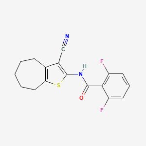 molecular formula C17H14F2N2OS B3488766 N-(3-cyano-5,6,7,8-tetrahydro-4H-cyclohepta[b]thiophen-2-yl)-2,6-difluorobenzamide 