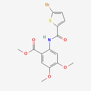 molecular formula C15H14BrNO5S B3488825 methyl 2-{[(5-bromo-2-thienyl)carbonyl]amino}-4,5-dimethoxybenzoate 
