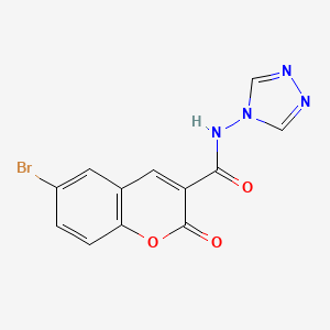 molecular formula C12H7BrN4O3 B3488861 6-bromo-2-oxo-N-4H-1,2,4-triazol-4-yl-2H-chromene-3-carboxamide 