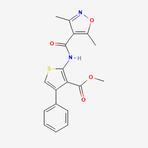 molecular formula C18H16N2O4S B3488897 methyl 2-{[(3,5-dimethyl-4-isoxazolyl)carbonyl]amino}-4-phenyl-3-thiophenecarboxylate 