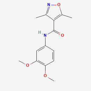 molecular formula C14H16N2O4 B3488945 N-(3,4-dimethoxyphenyl)-3,5-dimethyl-1,2-oxazole-4-carboxamide 