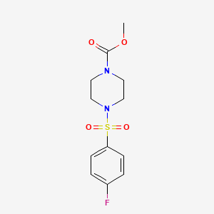 molecular formula C12H15FN2O4S B3489024 methyl 4-[(4-fluorophenyl)sulfonyl]-1-piperazinecarboxylate 