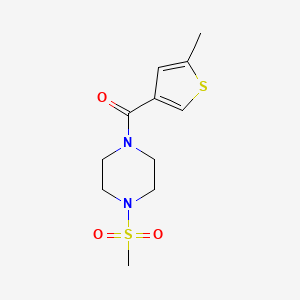 molecular formula C11H16N2O3S2 B3489059 [4-(METHYLSULFONYL)PIPERAZINO](5-METHYL-3-THIENYL)METHANONE 
