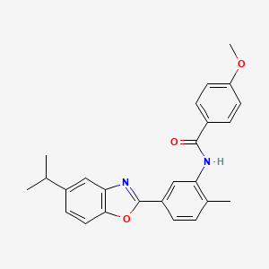 molecular formula C25H24N2O3 B3489297 N-[5-(5-isopropyl-1,3-benzoxazol-2-yl)-2-methylphenyl]-4-methoxybenzamide 