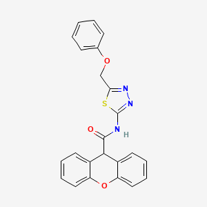 molecular formula C23H17N3O3S B3489309 N-[5-(phenoxymethyl)-1,3,4-thiadiazol-2-yl]-9H-xanthene-9-carboxamide 