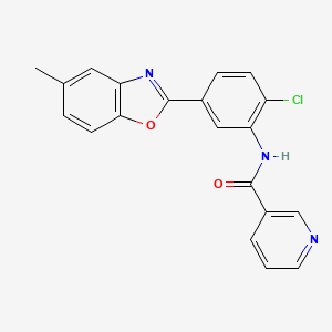 molecular formula C20H14ClN3O2 B3489318 N-[2-chloro-5-(5-methyl-1,3-benzoxazol-2-yl)phenyl]nicotinamide 