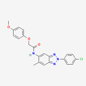 molecular formula C22H19ClN4O3 B3489324 N-[2-(4-chlorophenyl)-6-methyl-2H-1,2,3-benzotriazol-5-yl]-2-(4-methoxyphenoxy)acetamide 