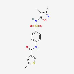molecular formula C17H17N3O4S2 B3489573 N-{4-[(3,4-DIMETHYL-5-ISOXAZOLYL)SULFAMOYL]PHENYL}-5-METHYL-3-THIOPHENECARBOXAMIDE 