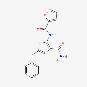 molecular formula C17H14N2O3S B3489736 N-(5-benzyl-3-carbamoylthiophen-2-yl)furan-2-carboxamide 