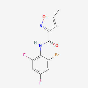 molecular formula C11H7BrF2N2O2 B3489799 N-(2-bromo-4,6-difluorophenyl)-5-methyl-1,2-oxazole-3-carboxamide 