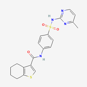 molecular formula C20H20N4O3S2 B3489853 N-{4-[(4-METHYL-2-PYRIMIDINYL)SULFAMOYL]PHENYL}-4,5,6,7-TETRAHYDRO-1-BENZOTHIOPHENE-3-CARBOXAMIDE 