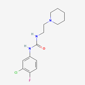molecular formula C14H19ClFN3O B3490021 N-(3-CHLORO-4-FLUOROPHENYL)-N'-(2-PIPERIDINOETHYL)UREA 