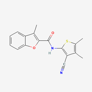 molecular formula C17H14N2O2S B3490091 N-(3-cyano-4,5-dimethyl-2-thienyl)-3-methyl-1-benzofuran-2-carboxamide 