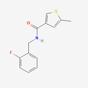 molecular formula C13H12FNOS B3490158 N-[(2-fluorophenyl)methyl]-5-methylthiophene-3-carboxamide 