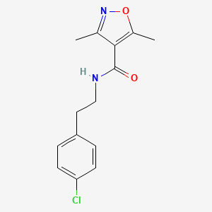 molecular formula C14H15ClN2O2 B3490227 N-[2-(4-chlorophenyl)ethyl]-3,5-dimethyl-4-isoxazolecarboxamide 