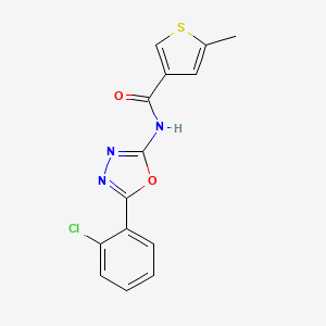 molecular formula C14H10ClN3O2S B3490233 N-[5-(2-chlorophenyl)-1,3,4-oxadiazol-2-yl]-5-methyl-3-thiophenecarboxamide 