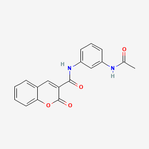 molecular formula C18H14N2O4 B3490269 N-[3-(acetylamino)phenyl]-2-oxo-2H-chromene-3-carboxamide 