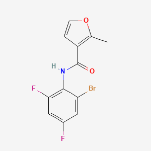 molecular formula C12H8BrF2NO2 B3490286 N-(2-bromo-4,6-difluorophenyl)-2-methyl-3-furamide 