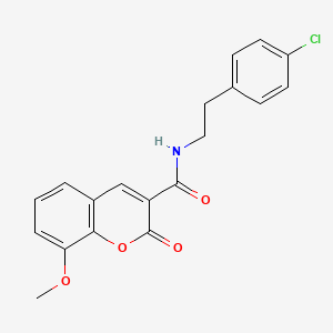 molecular formula C19H16ClNO4 B3490326 N-[2-(4-chlorophenyl)ethyl]-8-methoxy-2-oxo-2H-chromene-3-carboxamide 