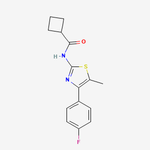 molecular formula C15H15FN2OS B3490361 N-[4-(4-FLUOROPHENYL)-5-METHYL-13-THIAZOL-2-YL]CYCLOBUTANECARBOXAMIDE 