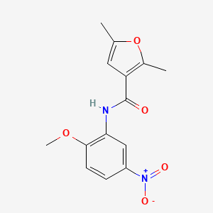 molecular formula C14H14N2O5 B3490418 N-(2-methoxy-5-nitrophenyl)-2,5-dimethylfuran-3-carboxamide 