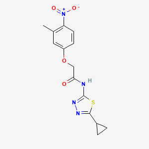 molecular formula C14H14N4O4S B3490499 N-(5-cyclopropyl-1,3,4-thiadiazol-2-yl)-2-(3-methyl-4-nitrophenoxy)acetamide 