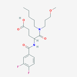 (+-)-4-((3,4-Difluorobenzoyl)amino)-5-((3-methoxypropyl)pentylamino)-5-oxopentanoic acid