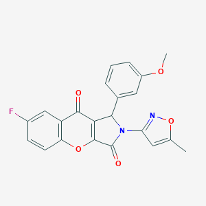 molecular formula C22H15FN2O5 B349101 7-Fluoro-1-(3-methoxyphenyl)-2-(5-methyl-3-isoxazolyl)-1,2-dihydrochromeno[2,3-c]pyrrole-3,9-dione CAS No. 874396-88-0