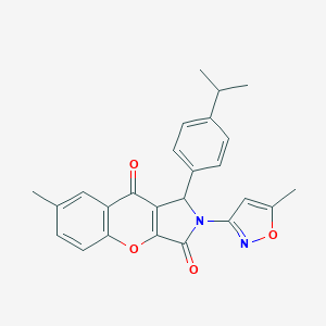 molecular formula C25H22N2O4 B349108 1-(4-Isopropylphenyl)-7-methyl-2-(5-methyl-3-isoxazolyl)-1,2-dihydrochromeno[2,3-c]pyrrole-3,9-dione CAS No. 874395-52-5
