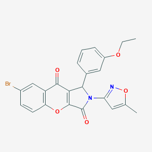 molecular formula C23H17BrN2O5 B349109 7-Bromo-1-(3-ethoxyphenyl)-2-(5-methyl-3-isoxazolyl)-1,2-dihydrochromeno[2,3-c]pyrrole-3,9-dione CAS No. 874395-56-9