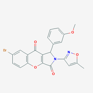 molecular formula C22H15BrN2O5 B349111 7-Bromo-1-(3-methoxyphenyl)-2-(5-methyl-3-isoxazolyl)-1,2-dihydrochromeno[2,3-c]pyrrole-3,9-dione CAS No. 874395-58-1