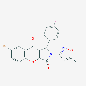 molecular formula C21H12BrFN2O4 B349122 7-Bromo-1-(4-fluorophenyl)-2-(5-methyl-3-isoxazolyl)-1,2-dihydrochromeno[2,3-c]pyrrole-3,9-dione CAS No. 874396-21-1