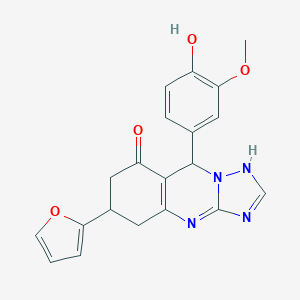 6-(2-furyl)-9-(4-hydroxy-3-methoxyphenyl)-5,6,7,9-tetrahydro[1,2,4]triazolo[5,1-b]quinazolin-8(4H)-one