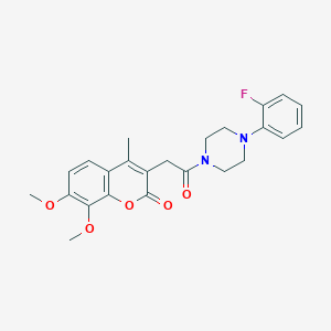 molecular formula C24H25FN2O5 B349141 3-{2-[4-(2-fluorophenyl)-1-piperazinyl]-2-oxoethyl}-7,8-dimethoxy-4-methyl-2H-chromen-2-one CAS No. 921163-52-2