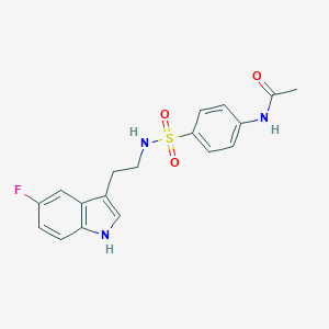 molecular formula C18H18FN3O3S B349143 N-[4-[2-(5-fluoro-1H-indol-3-yl)ethylsulfamoyl]phenyl]acetamide CAS No. 921097-45-2