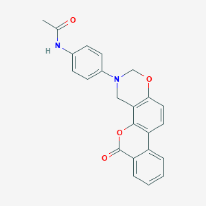 molecular formula C23H18N2O4 B349145 N-[4-(6-oxo-2H,6H-benzo[3,4]chromeno[8,7-e][1,3]oxazin-3(4H)-yl)phenyl]acetamide CAS No. 902332-42-7
